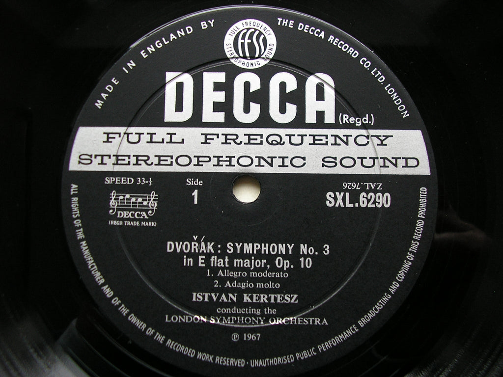 SXL 6290  DVORAK: SYMPHONY No. 3 / HUSSITE OVERTURE      KERTESZ / LONDON SYMPHONY    ED2