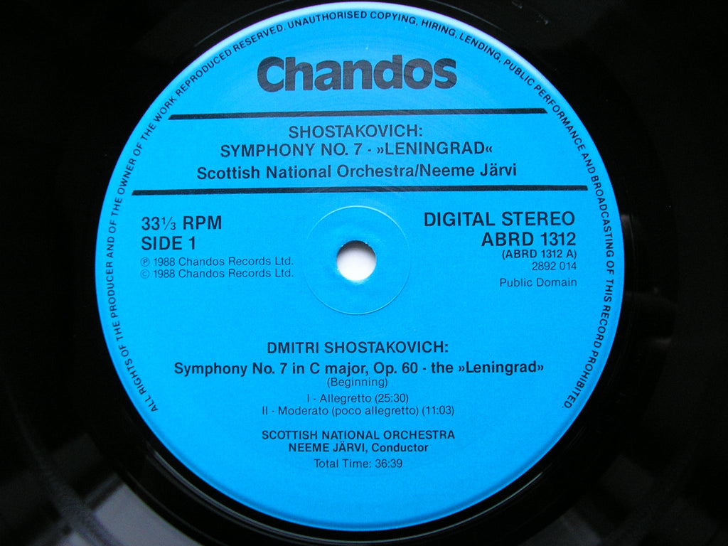 SHOSTAKOVICH: SYMPHONY No. 7 'Leningrad'   NEEME JARVI / SCOTTISH NATIONAL ORCHESTRA   ABRD 1312