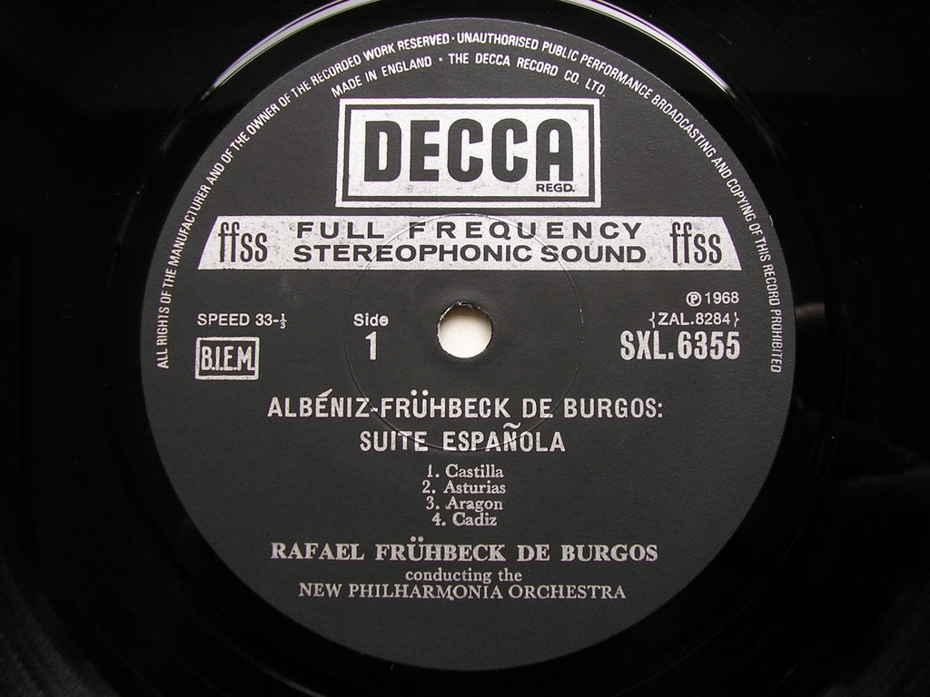 ALBENIZ: SUITE ESPANOLA        DE BURGOS / NEW PHILHARMONIA       SXL 6355