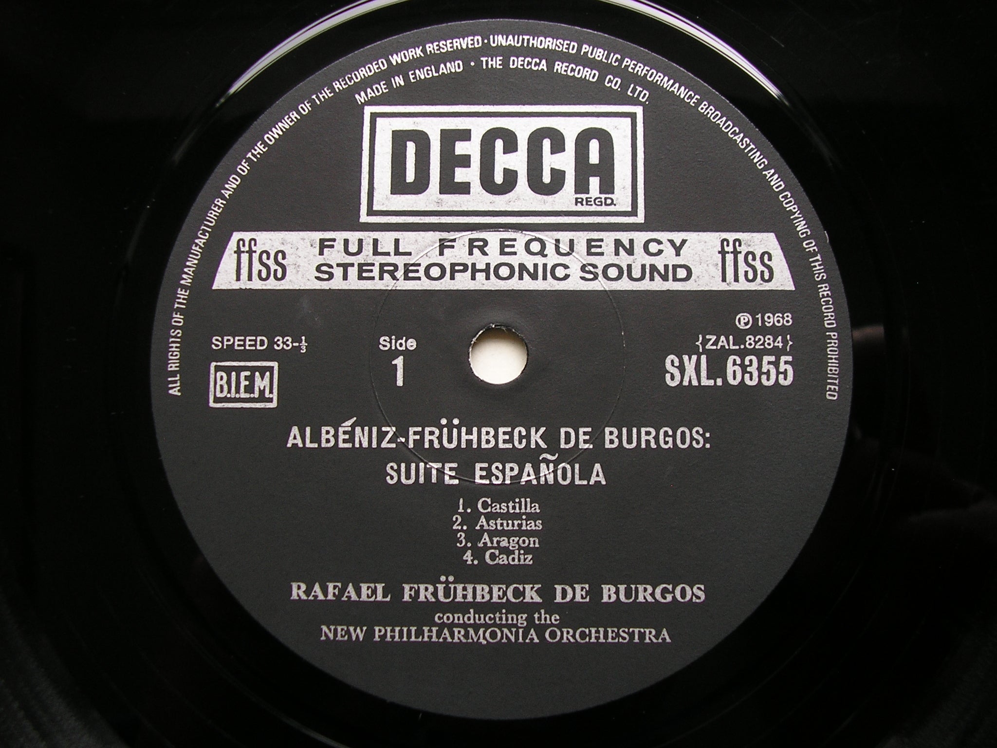 ALBENIZ: SUITE ESPANOLA        DE BURGOS / NEW PHILHARMONIA       SXL 6355