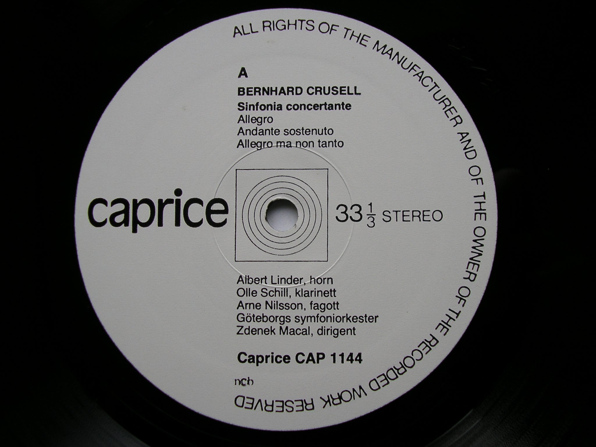 CRUSELL / ATTERBERG / EKLUND: MUSIC FOR HORN & ORCHESTRA    LINDER / GOTHENBORG SYMPHONY / DUTOIT / MACAL / OSKAMP   CAP 1144