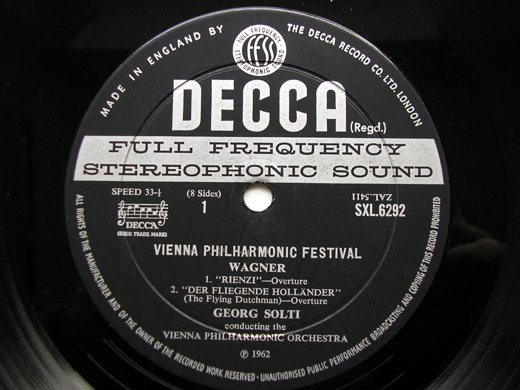 SXL 6292 / 5  VIENNA PHILHARMONIC FESTIVAL: WAGNER / SIBELIUS / SCHUBERT / BEETHOVEN    4LP     ED2