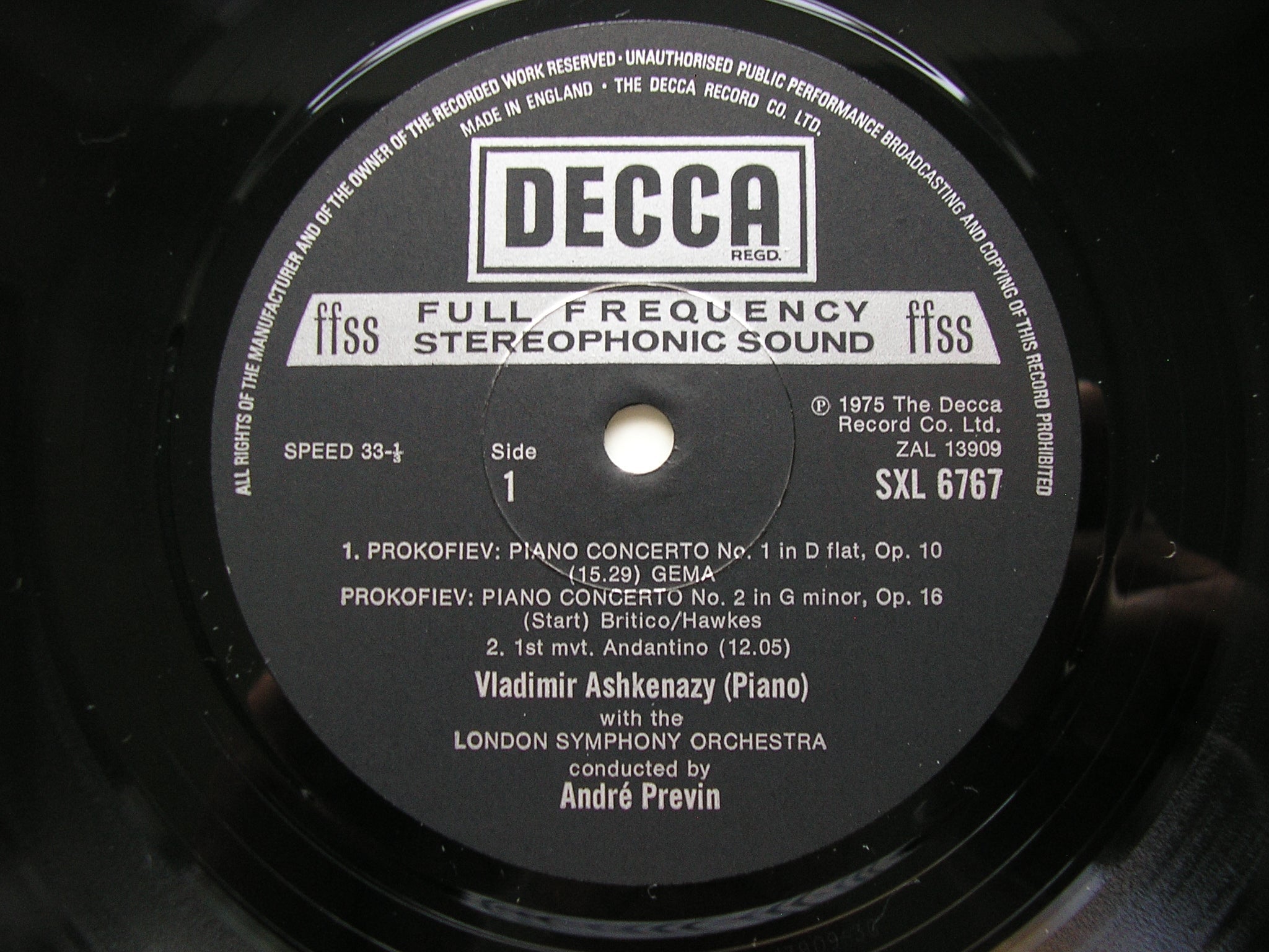 SXL 6767/69 PROKOFIEV: THE FIVE PIANO CONCERTOS / CLASSICAL SYMPHONY / AUTUMNAL   ASHKENAZY / LONDON SYMPHONY / PREVIN    3 LP