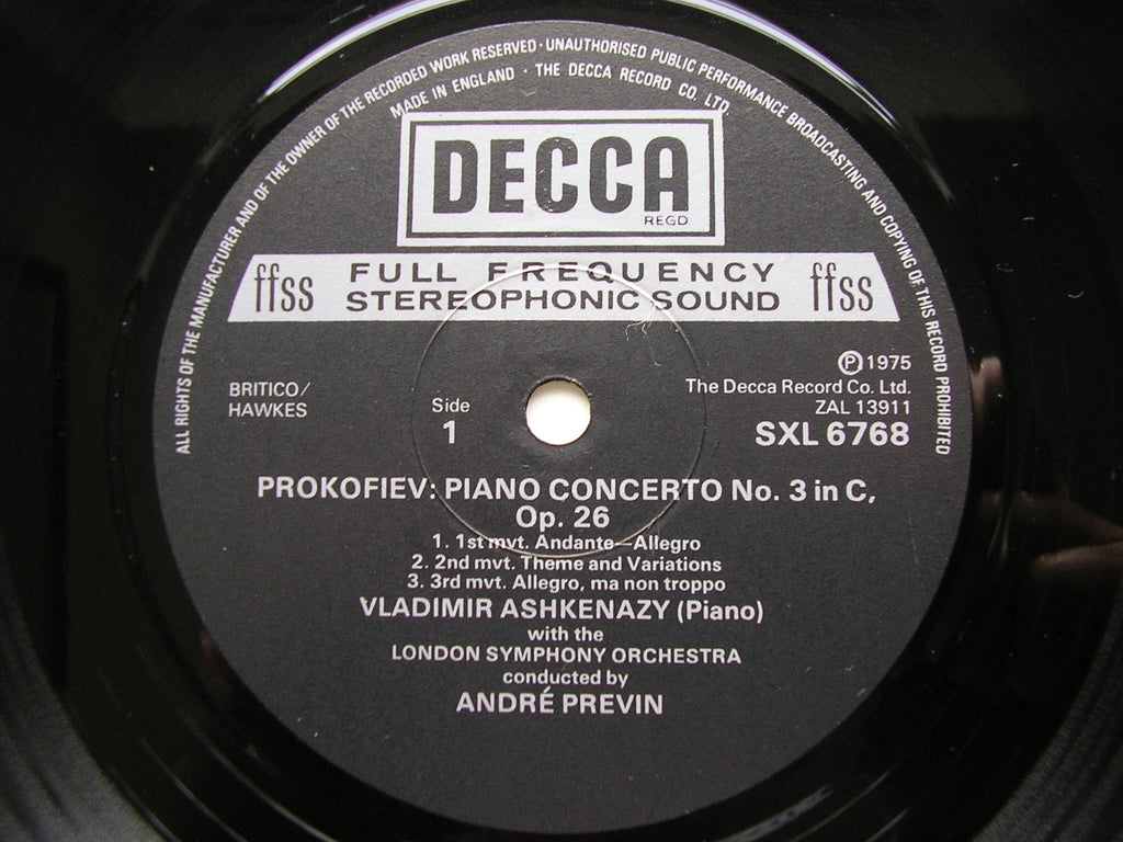 SXL 6767/69 PROKOFIEV: THE FIVE PIANO CONCERTOS / CLASSICAL SYMPHONY / AUTUMNAL   ASHKENAZY / LONDON SYMPHONY / PREVIN    3 LP