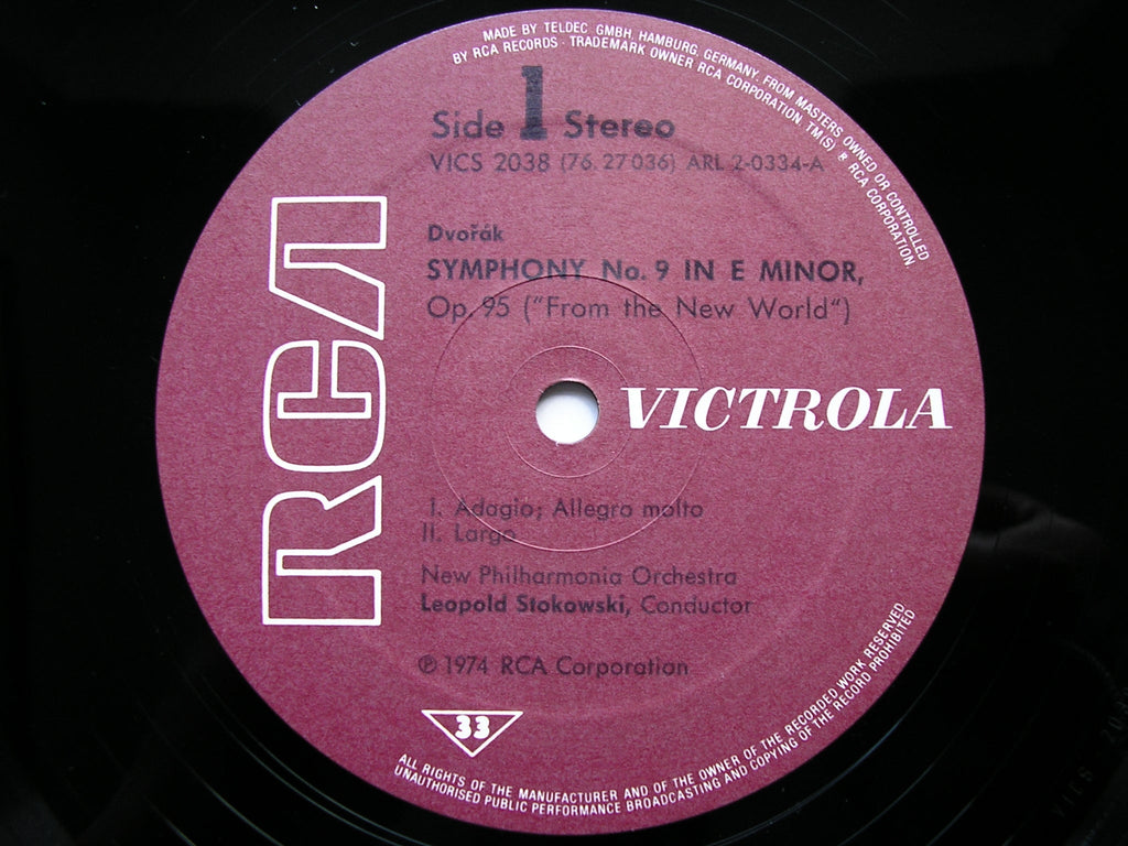 DVORAK: SYMPHONY No. 9      STOKOWSKI / NEW PHILHARMONIA      VICS 2038