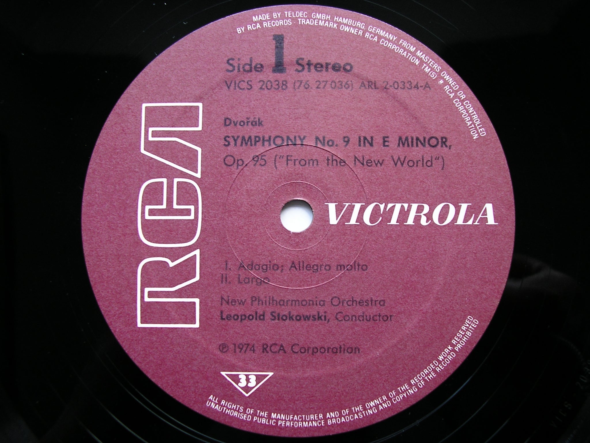 DVORAK: SYMPHONY No. 9      STOKOWSKI / NEW PHILHARMONIA      VICS 2038