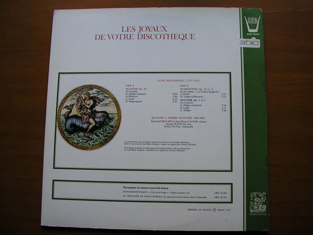 BOCCHERINI: STRING QUARTETS Op. 39 & Op. 1      MOLARD STRING QUARTET     ARN 38455