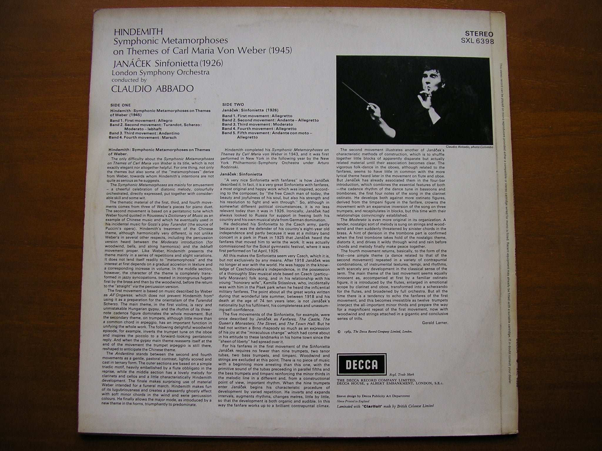 HINDEMITH: SYMPHONIC METAMORPHOSES / JANACEK: SINFONIETTA     ABBADO / LONDON SYMPHONY     ED3