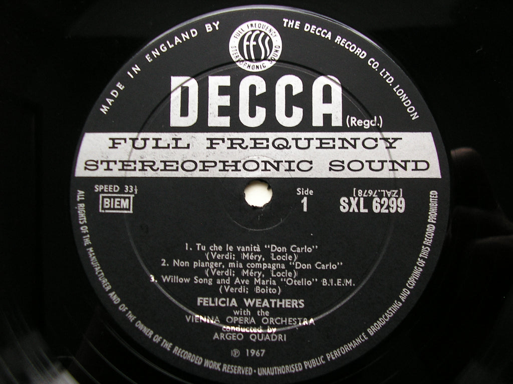 FELICIA WEATHERS SINGS VERDI & PUCCINI ARIAS      VIENNA OPERA ORCHESTRA / QUADRI    ED2