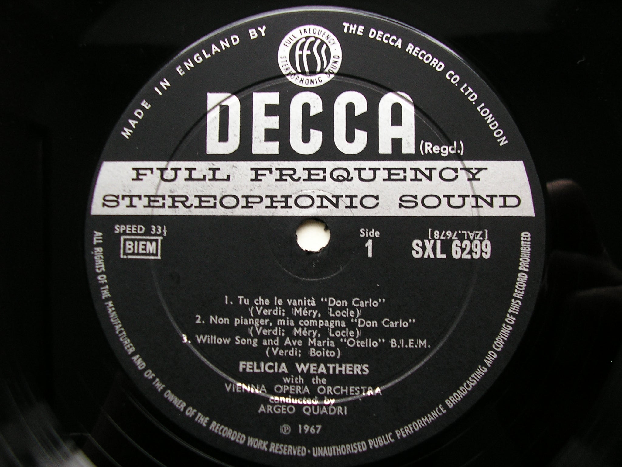 FELICIA WEATHERS SINGS VERDI & PUCCINI ARIAS      VIENNA OPERA ORCHESTRA / QUADRI    ED2