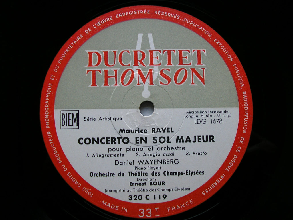 RAVEL: THE PIANO CONCERTOS   WAYENBERG / CHAMPS ELYSEES ORCHESTRA / BOUR   320 C 119