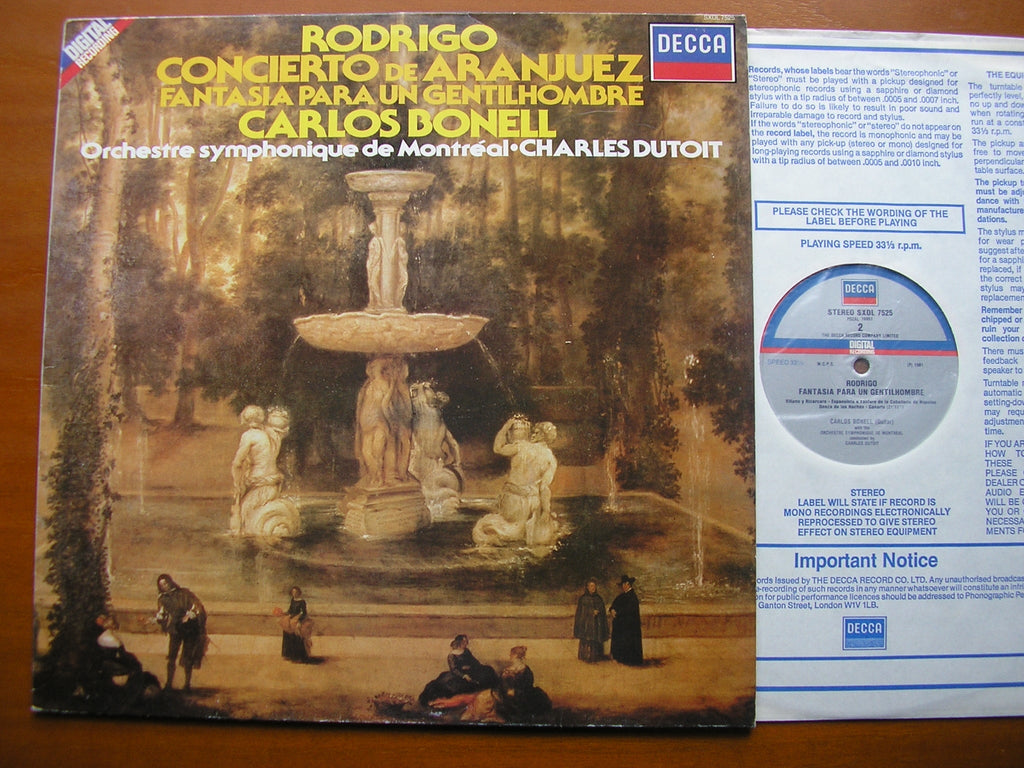 SXDL 7525 RODRIGO: CONCIERTO DE ARANJUEZ / FANTASIA PARA UN GENTILHOMBRE    BONELL / MONTREAL SYMPHONY / DUTOIT