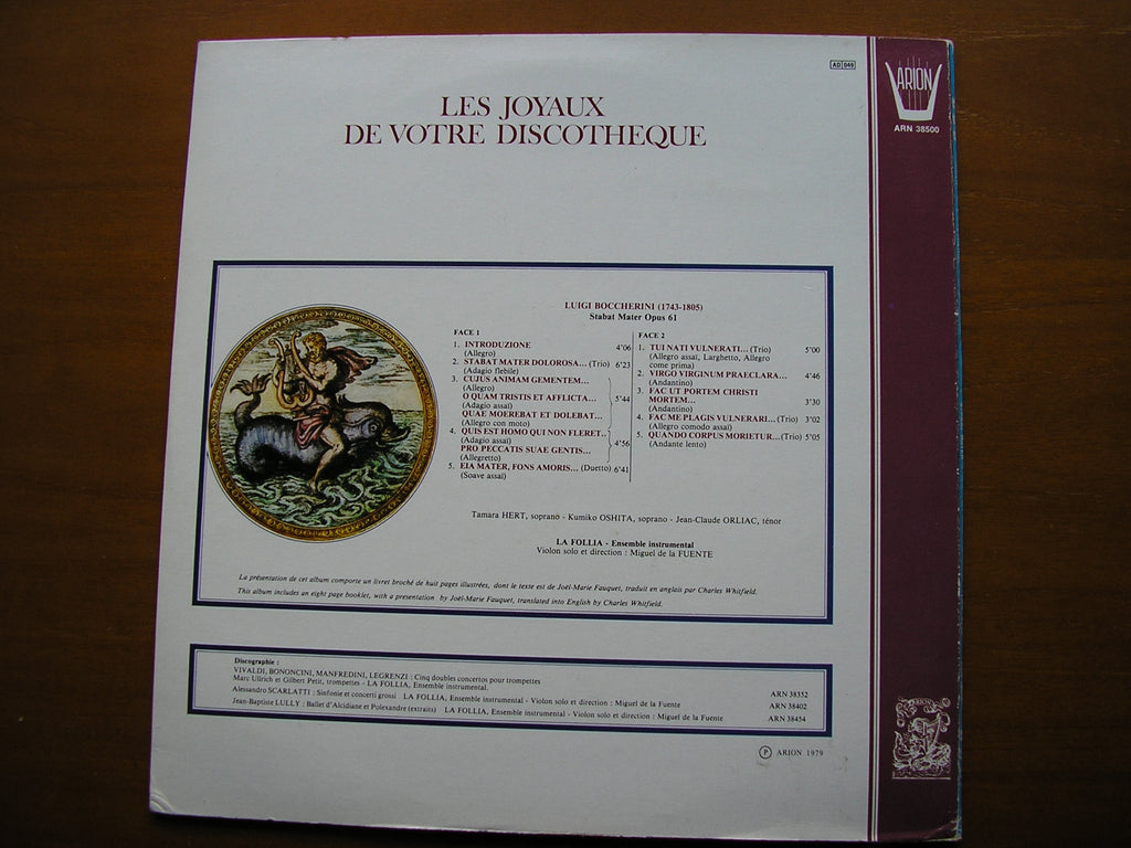 BOCCHERINI: STABAT MATER      SOLOISTS / LA FOLLIA / DE LA FUENTE     ARN 38500