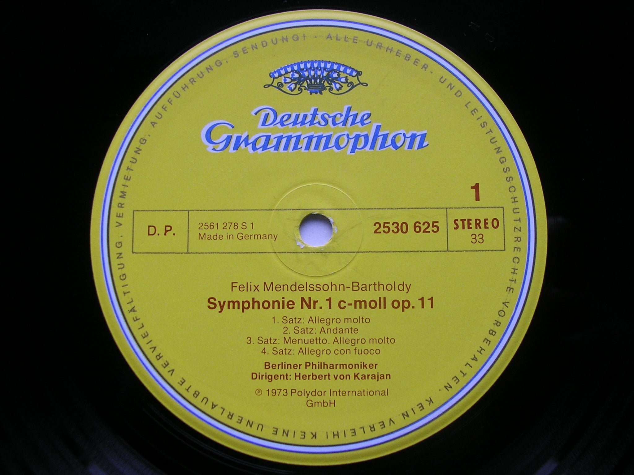 MENDELSSOHN: THE FIVE SYMPHONIES / OVERTURE The Hebrides    KARAJAN / BERLIN PHILHARMONIC    4 LP