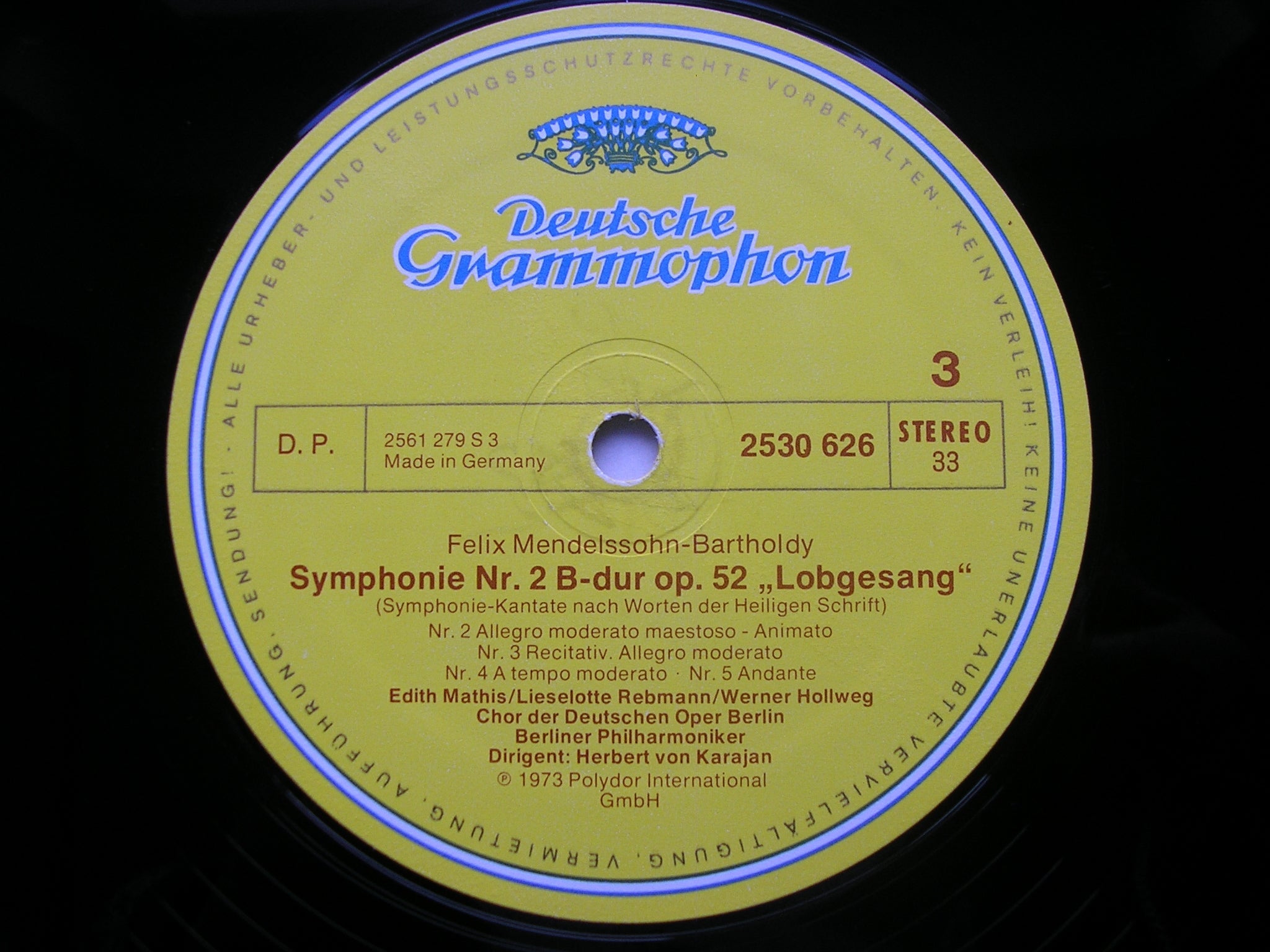 MENDELSSOHN: THE FIVE SYMPHONIES / OVERTURE The Hebrides    KARAJAN / BERLIN PHILHARMONIC    4 LP