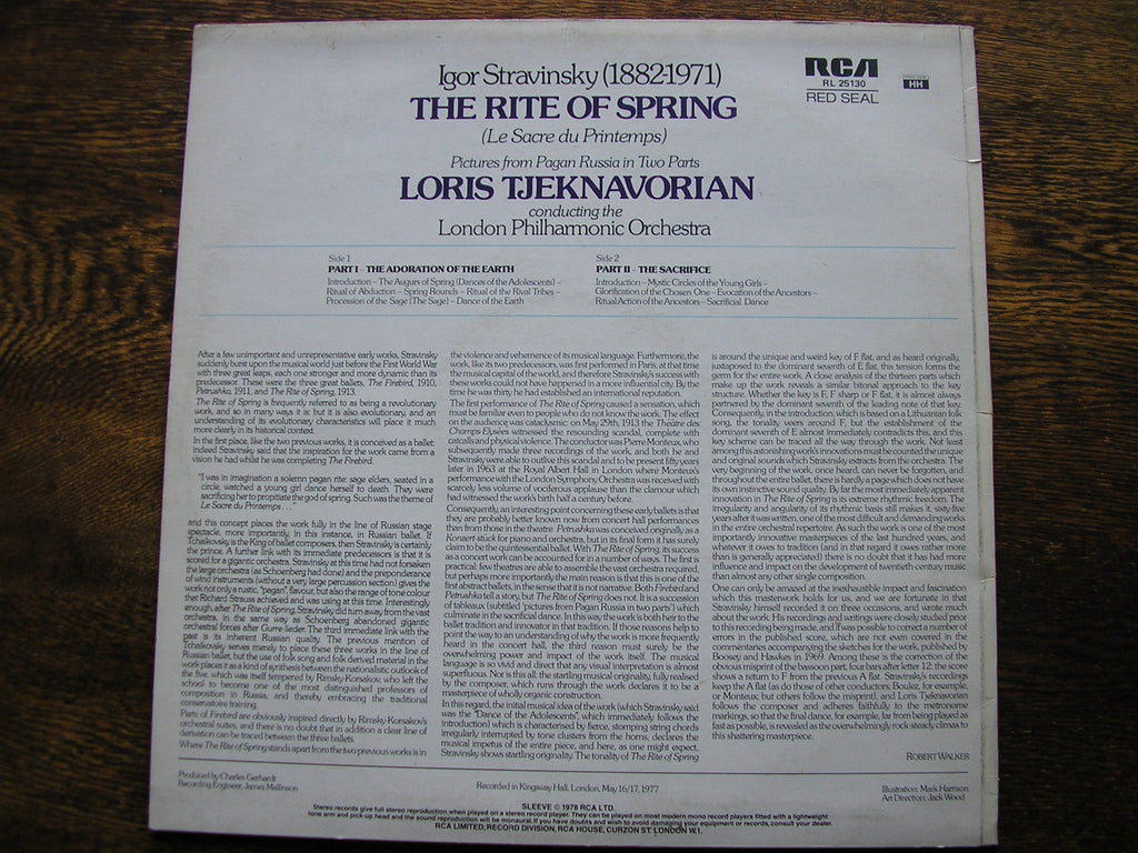 STRAVINSKY: THE RITE OF SPRING   TJEKNAVORIAN / LONDON PHILHARMONIC   RL 25130
