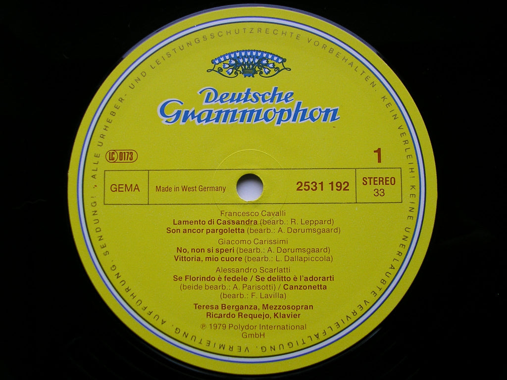 ARIE ITALIANE BAROCCHE: CALDARA / CARISSIMI / CAVALLI / PERGOLESI / SCARLATTI / VIVALDI      BERGANZA / REQUEJO      2531 192