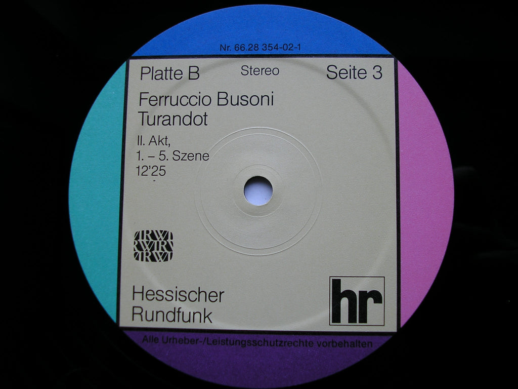 BUSONI: TURANDOT    SOLOISTS / FRANKFURT RADIO SYMPHONY / INBAL    2LP     66.28 354