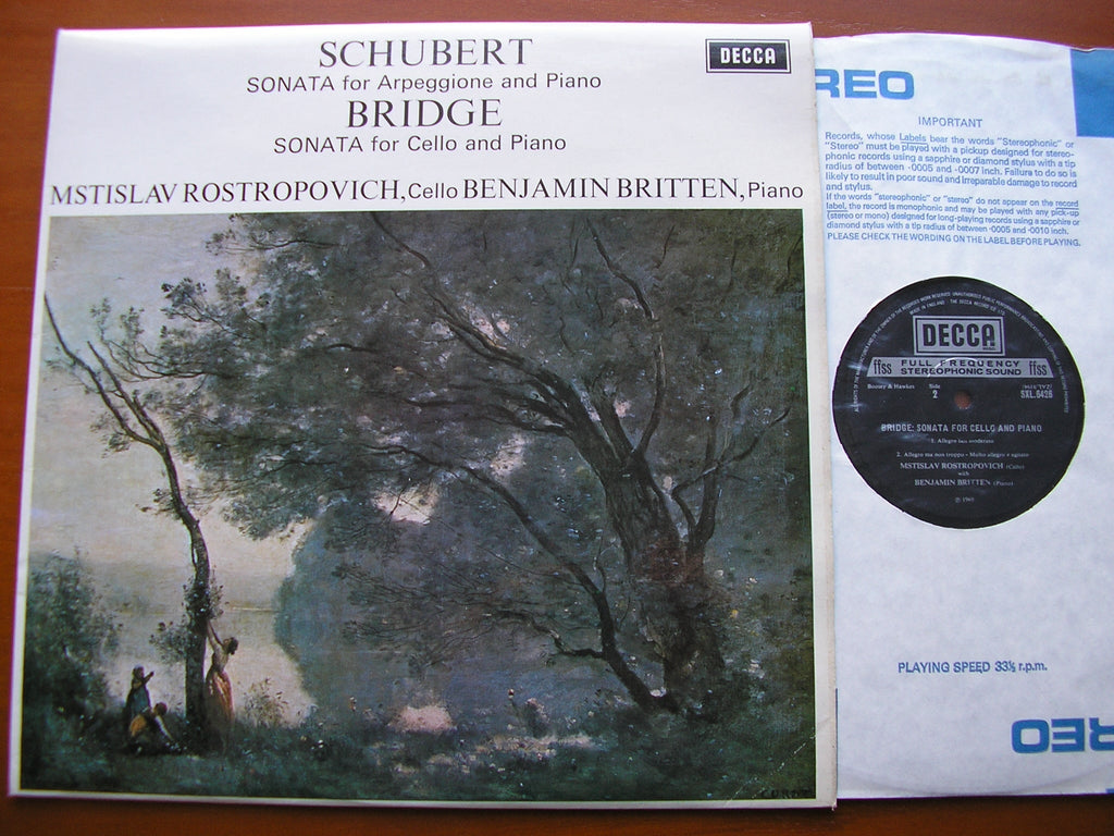SXL 6426 SCHUBERT: ARPEGGIONE SONATA / BRIDGE: SONATA FOR CELLO & PIANO ROSTROPOVICH / BRITTEN