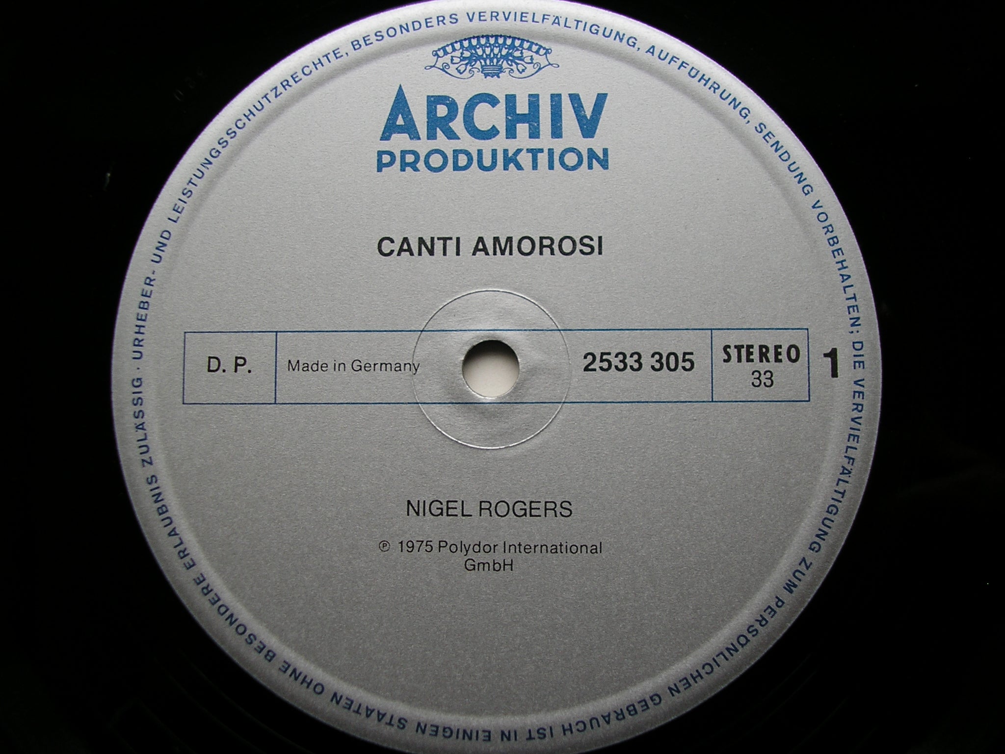 CANTI AMOROSI: CACCINI / PERI / DA GAGLIANO / SARACINI / CALESTANI / d'INDIA      NIGEL ROGERS    2533 305