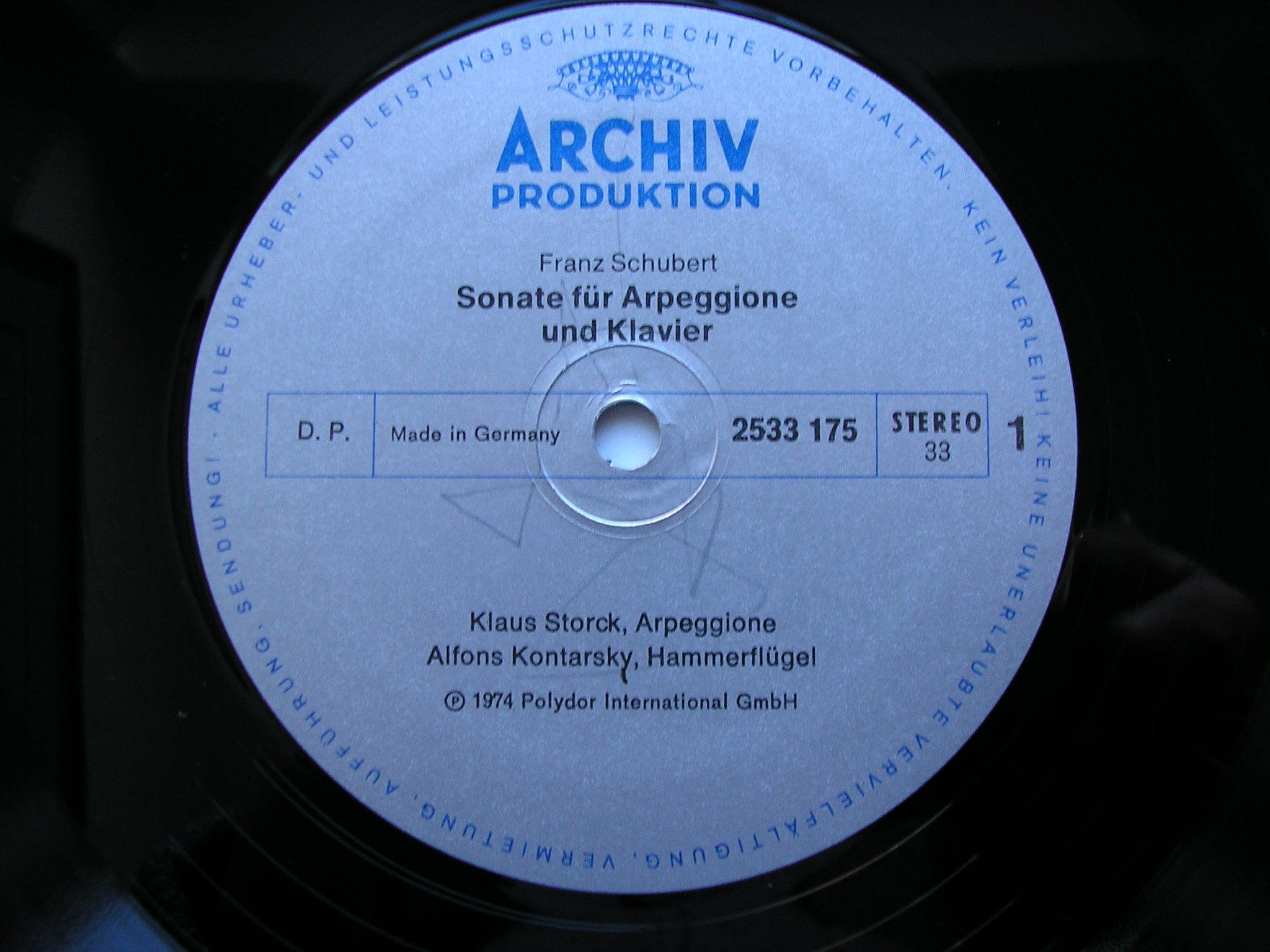 SCHUBERT: ARPEGGIONE SONATA / VARIATIONS    STORCK / LINDE / KONTARSKY   2533 175