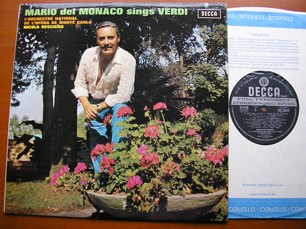 SXL 6429 MARIO DEL MONACO SINGS VERDI MONTE CARLO OPERA ORCHESTRA / RESCIGNO