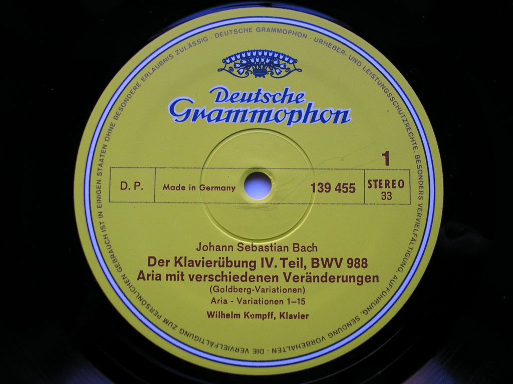 BACH: GOLDBERG VARIATIONS      WILHELM KEMPFF     139 455