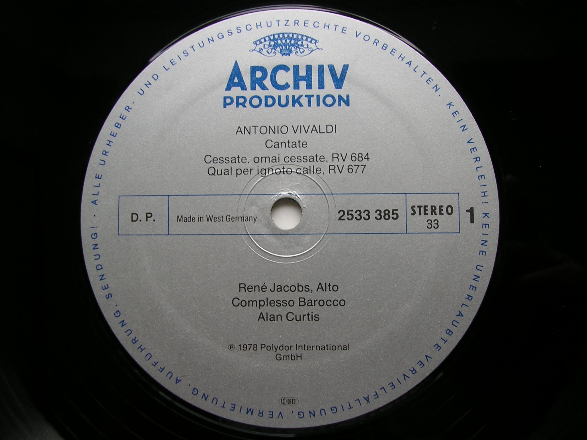 VIVALDI: CANTATE ITALIANE    RENE JACOBS / COMPLESSO BAROCCO / CURTIS     2533 385