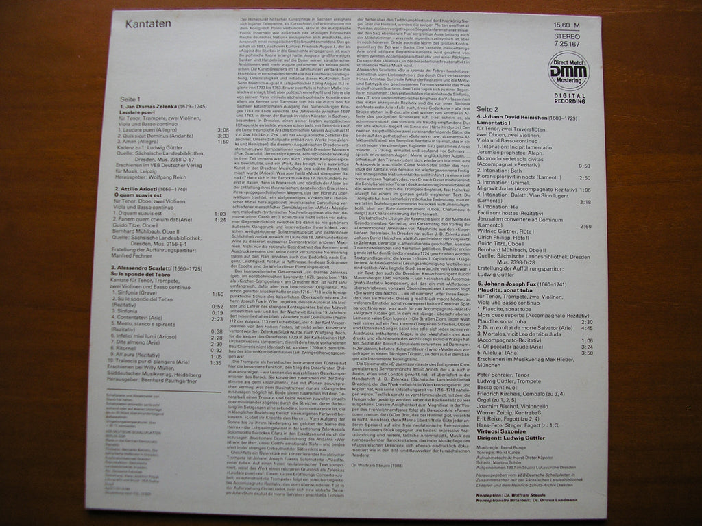 CANTATAS FROM THE COURT OF DRESDEN: ARIOSTI / FUX / ZELENKA / SCARLATTI      SCHREIER / VIRTUOSI SAXONIAE / GUTTLER    7 25 167