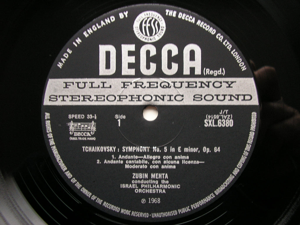 SXL 6380 TCHAIKOVSKY: SYMPHONY No. 5 MEHTA / ISRAEL PHILHARMONIC