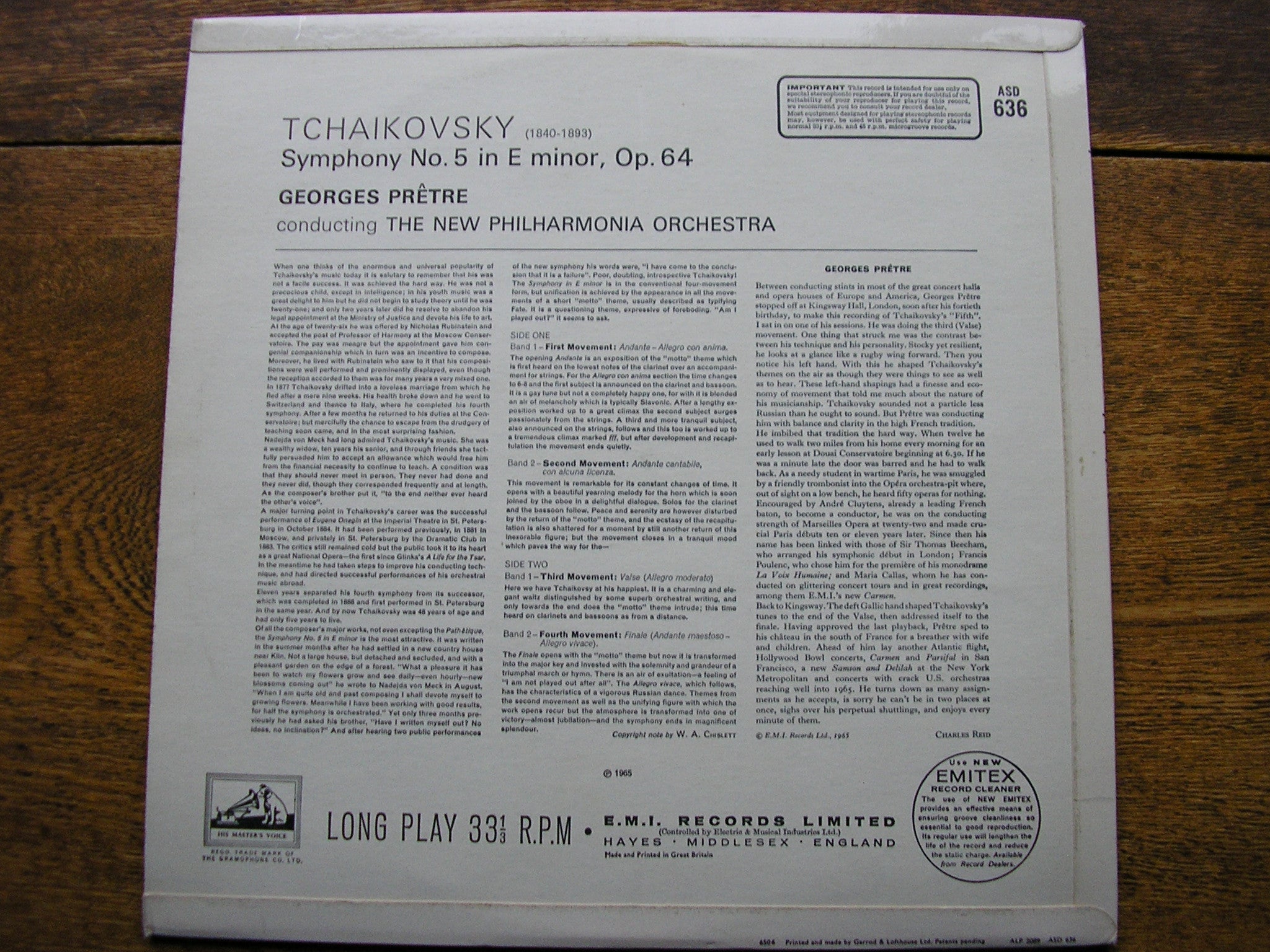 TCHAIKOVSKY: SYMPHONY No. 5   PRETRE / NEW PHILHARMONIA    ASD 636
