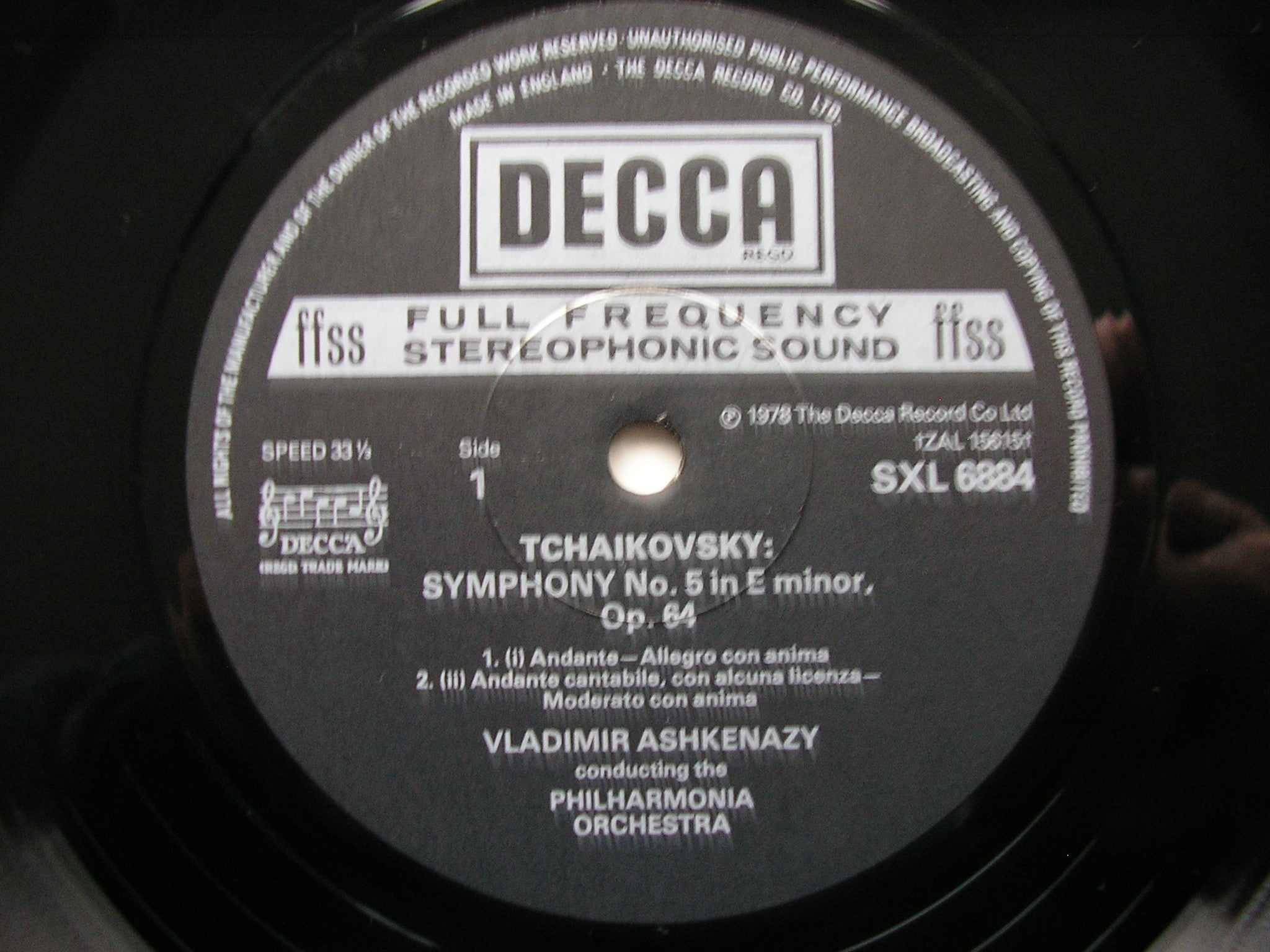 TCHAIKOVSKY: SYMPHONY No. 5       ASHKENAZY / PHILHARMONIA     SXL 6884