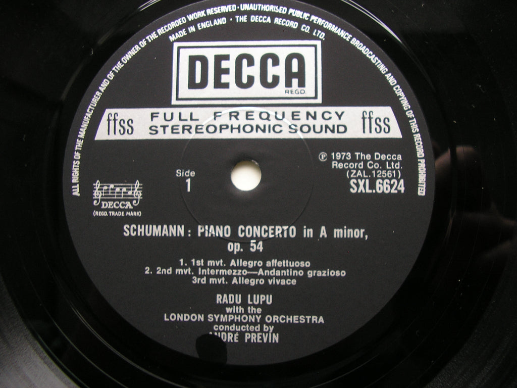 GRIEG: PIANO CONCERTO / SCHUMANN: PIANO CONCERTO      LUPU / LSO / ANDRE PREVIN      SXL 6624