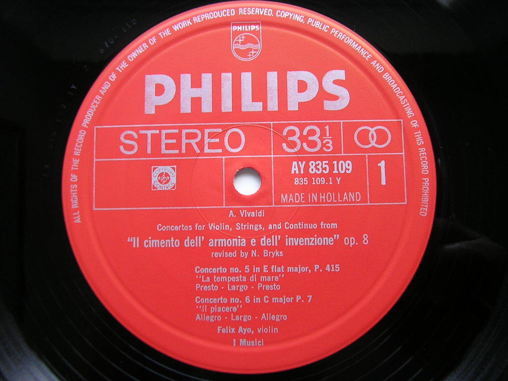 VIVALDI: FOUR CONCERTOS Op. 8 'The Contest Between Harmony & Invention'       AYO / I MUSICI         835 109 AY