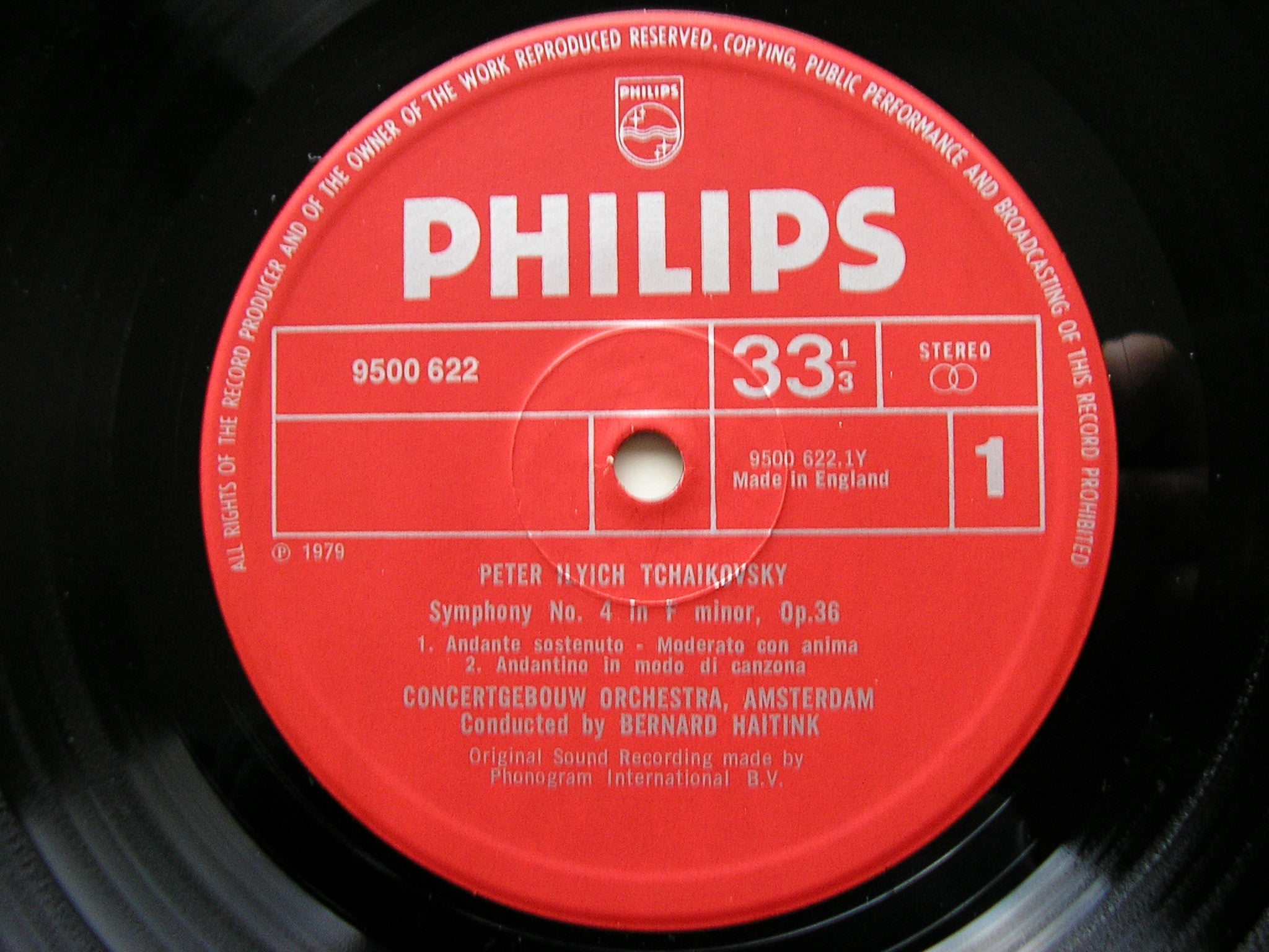 TCHAIKOVSKY: SYMPHONY No. 4  HAITINK / CONCERTGEBOUW  9500 622