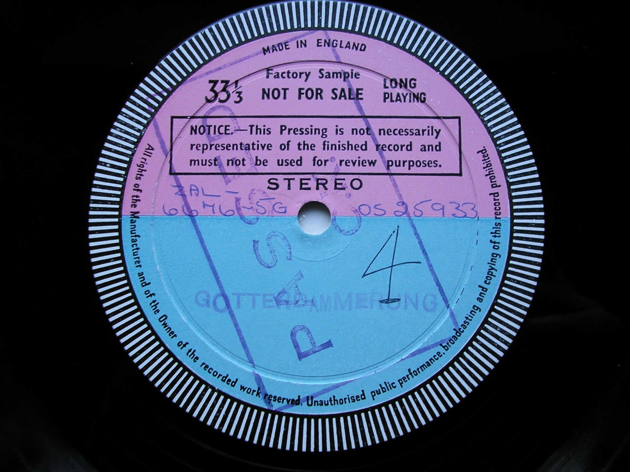 WAGNER: THE TWILIGHT OF THE GODS complete opera   SOLOISTS / VIENNA PHILHARMONIC / SOLTI     test pressing    SET 292 / 7