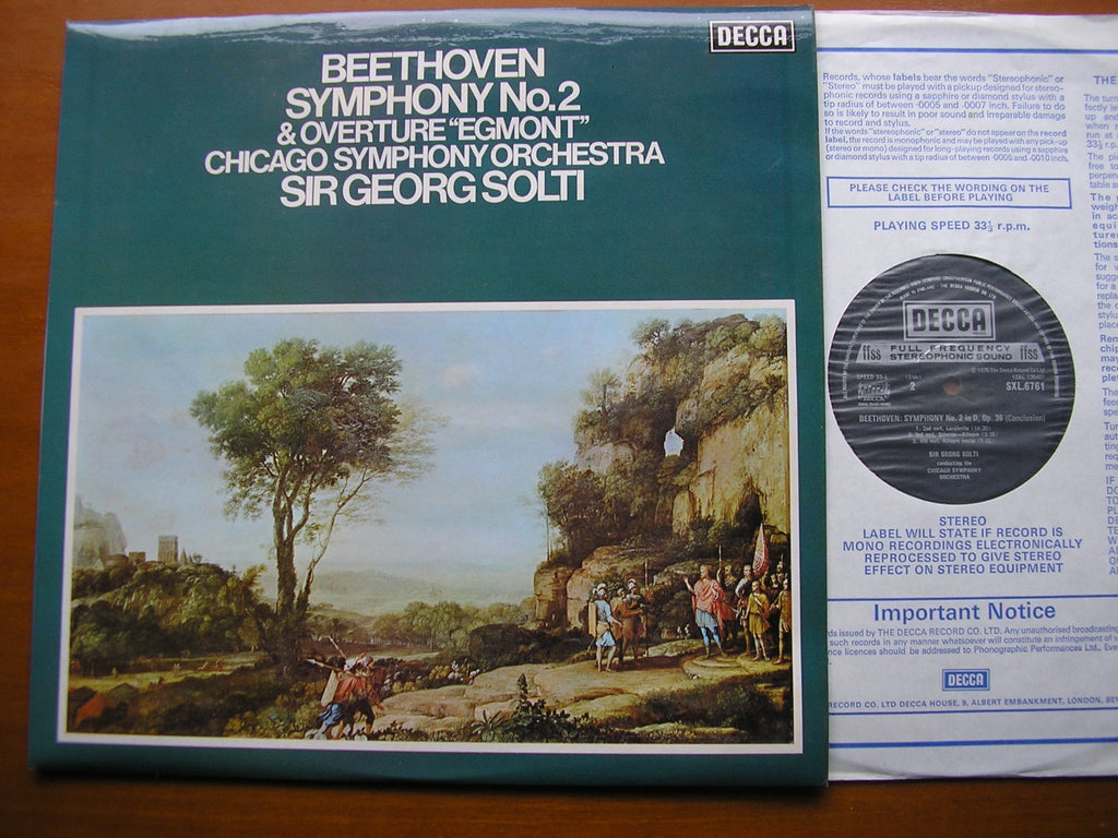 SXL 6761 BEETHOVEN: SYMPHONY No. 2 / OVERTURE Egmont SOLTI / CHICAGO SYMPHONY