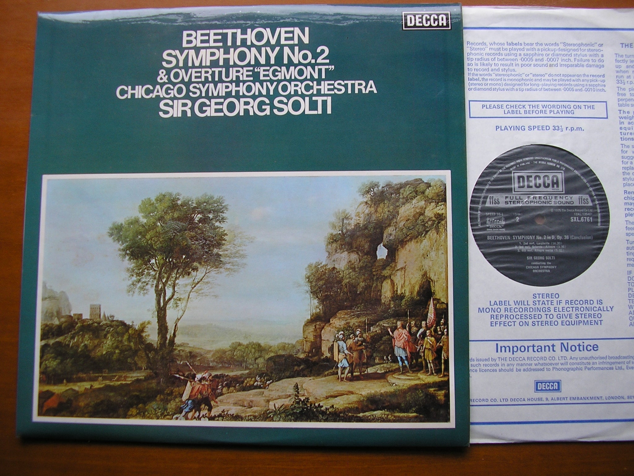 SXL 6761 BEETHOVEN: SYMPHONY No. 2 / OVERTURE Egmont SOLTI / CHICAGO SYMPHONY