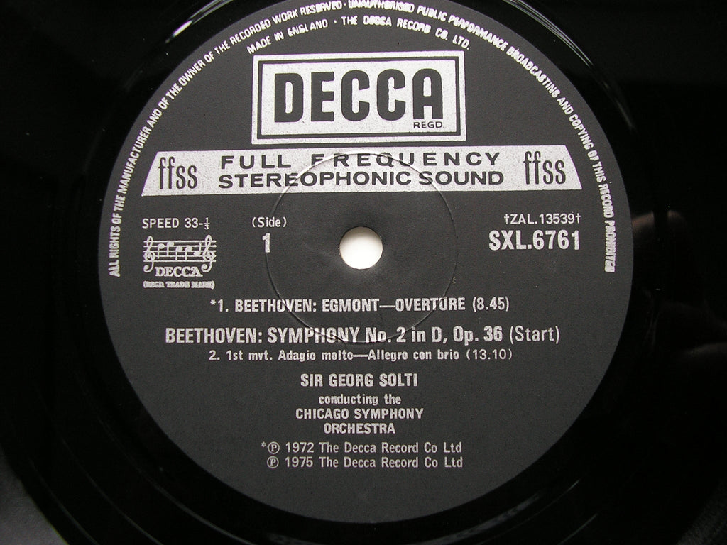 SXL 6761 BEETHOVEN: SYMPHONY No. 2 / OVERTURE Egmont SOLTI / CHICAGO SYMPHONY