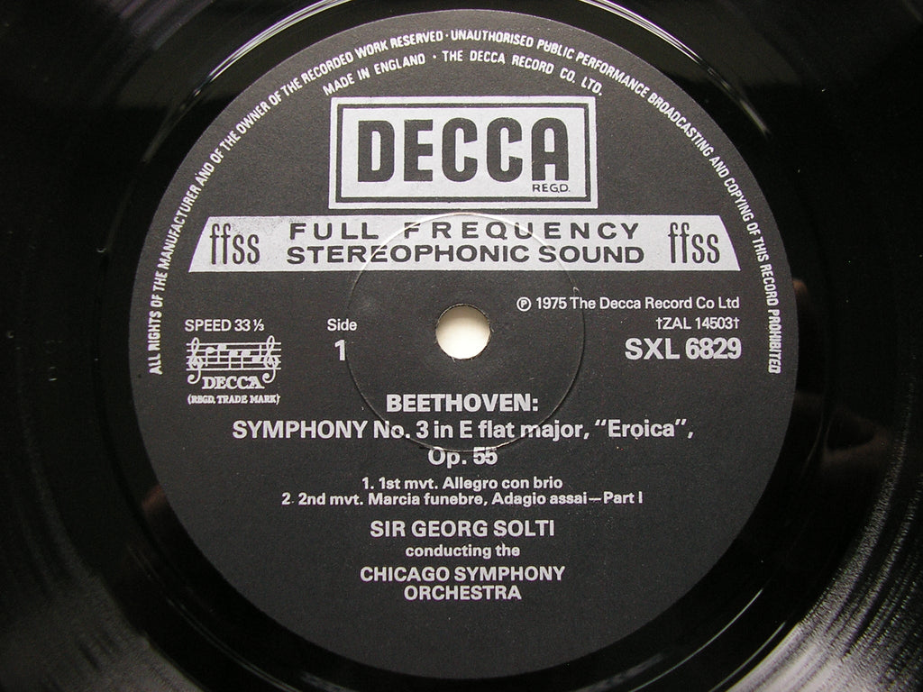 SXL 6829 BEETHOVEN: SYMPHONY No. 3 'Eroica' SOLTI / CHICAGO SYMPHONY