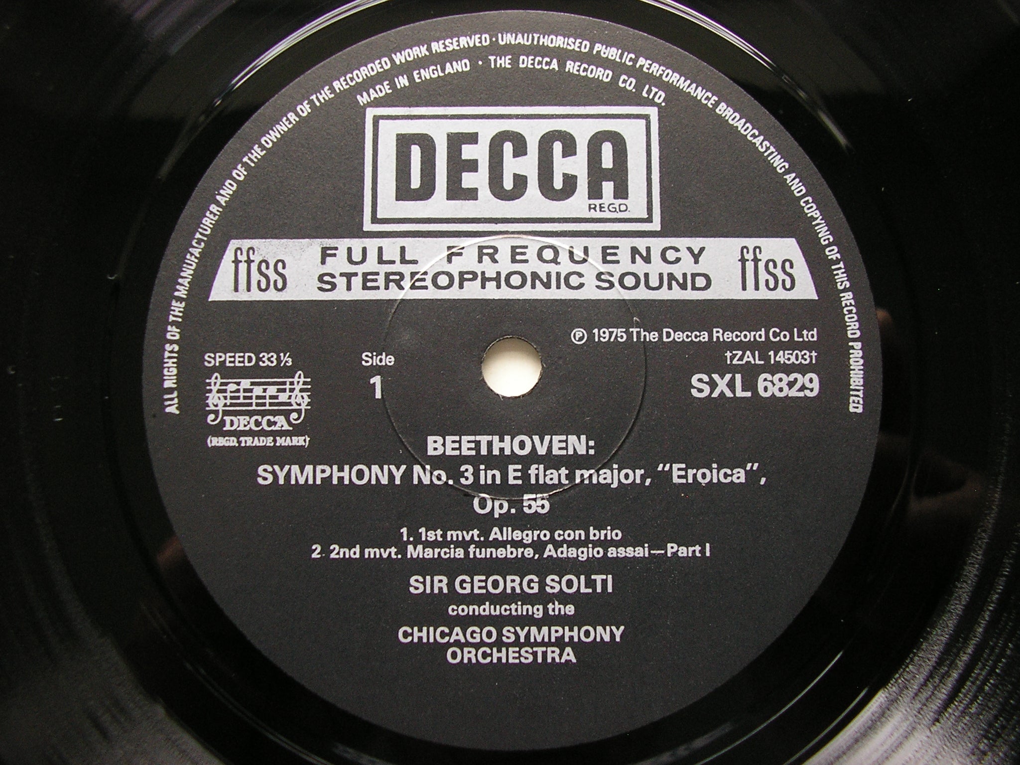 SXL 6829 BEETHOVEN: SYMPHONY No. 3 'Eroica' SOLTI / CHICAGO SYMPHONY