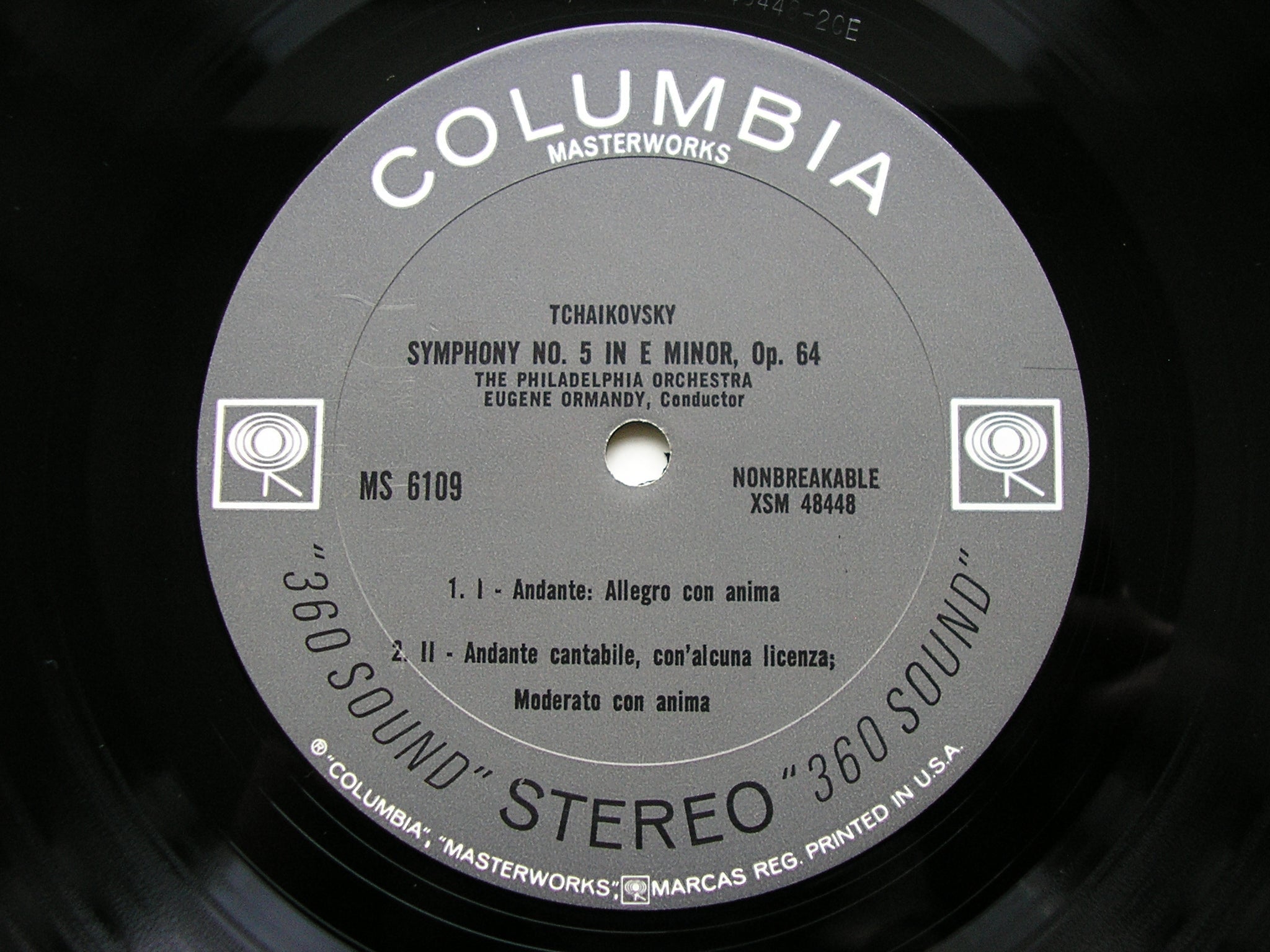 TCHAIKOVSKY: SYMPHONY No. 5    ORMANDY / PHILADELPHIA ORCHESTRA   MS 6109