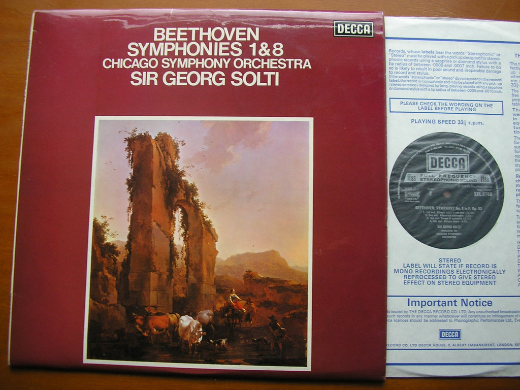 SXL 6760 BEETHOVEN: SYMPHONIES Nos. 1 & 8 SOLTI / CHICAGO SYMPHONY