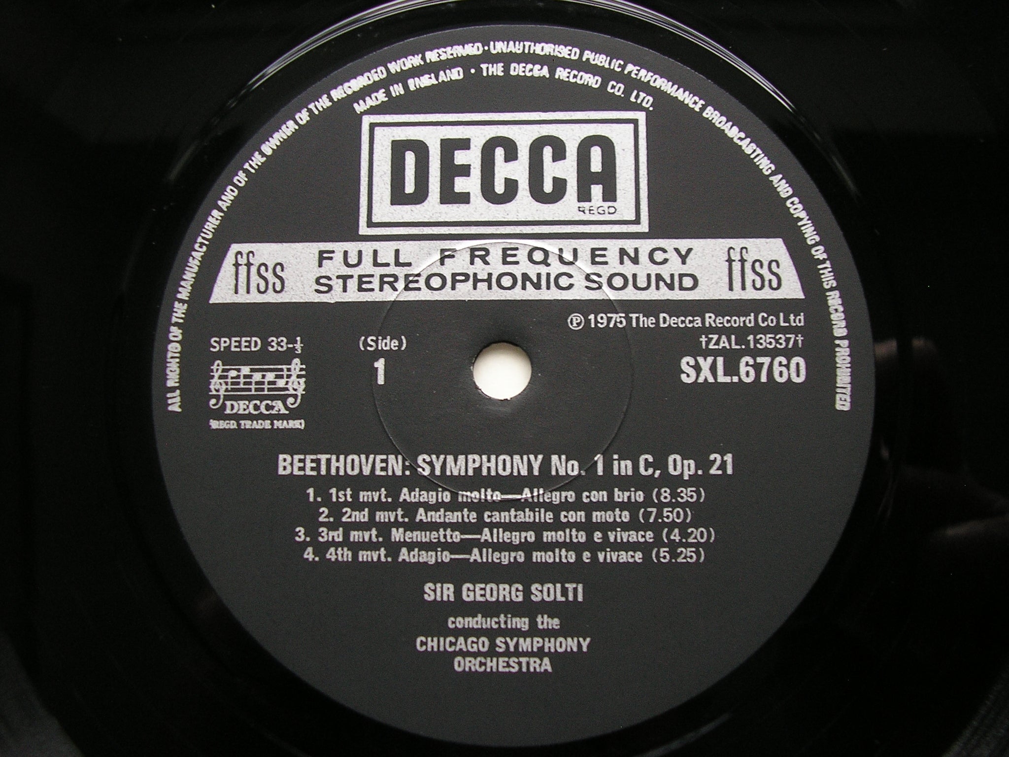 SXL 6760 BEETHOVEN: SYMPHONIES Nos. 1 & 8 SOLTI / CHICAGO SYMPHONY