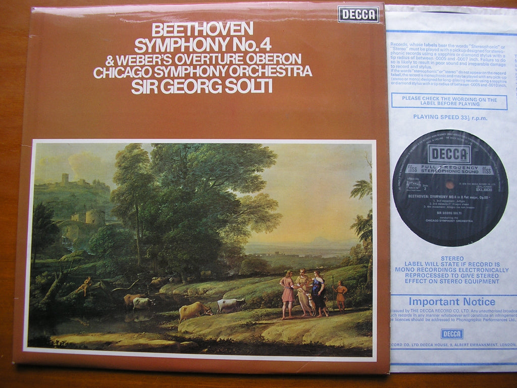 SXL 6830 BEETHOVEN: SYMPHONY No. 4 / WEBER: OVERTURE 'Oberon' SOLTI / CHICAGO SYMPHONY