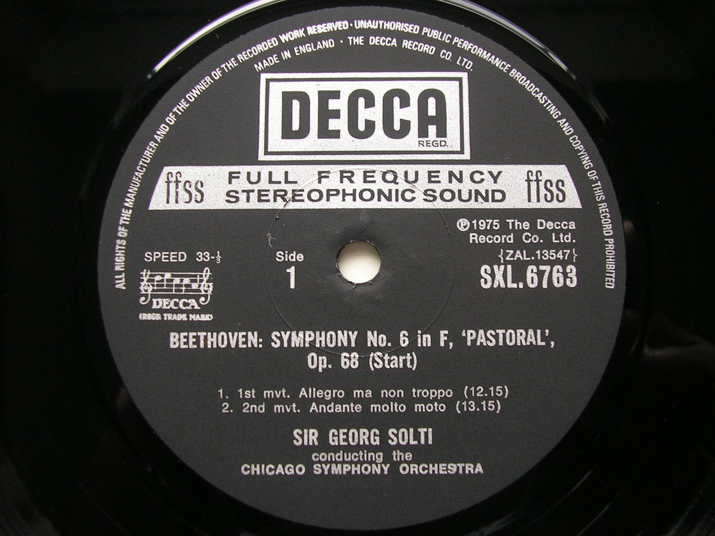 SXL 6763 BEETHOVEN SYMPHONY No. 6 'Pastoral' SOLTI / CHICAGO SYMPHONY