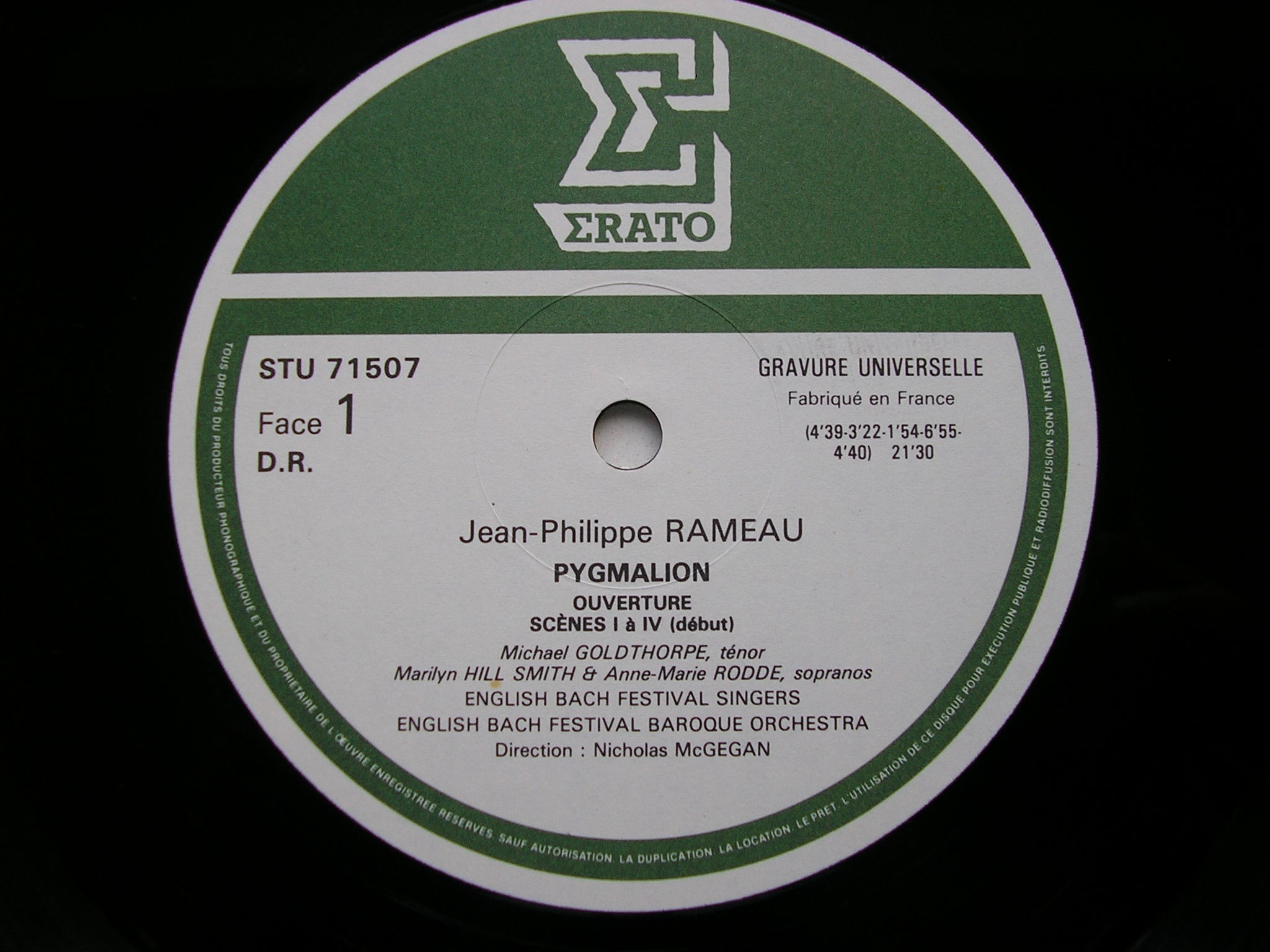 RAMEAU: PYGMALION       SOLOISTS / ENGLISH BACH FESTIVAL BAROQUE ORCHESTRA / McGEGAN       STU 71507