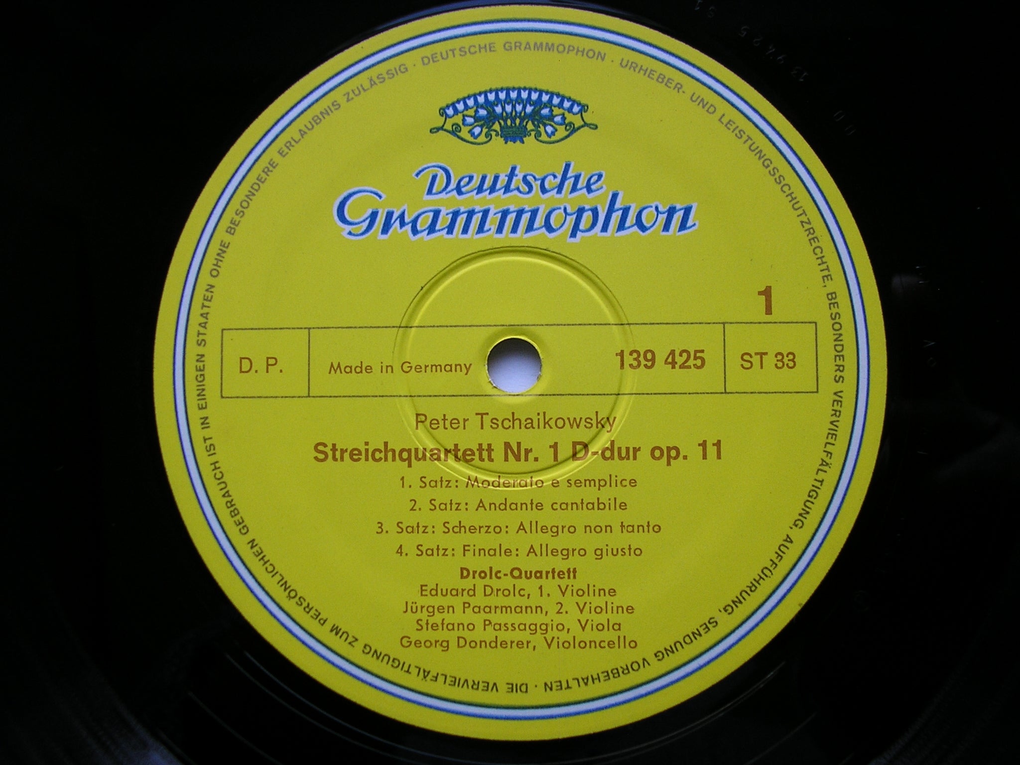 BORODIN / TCHAIKOVSKY: STRING QUARTETS      DROLC QUARTET    SLPM 139 425