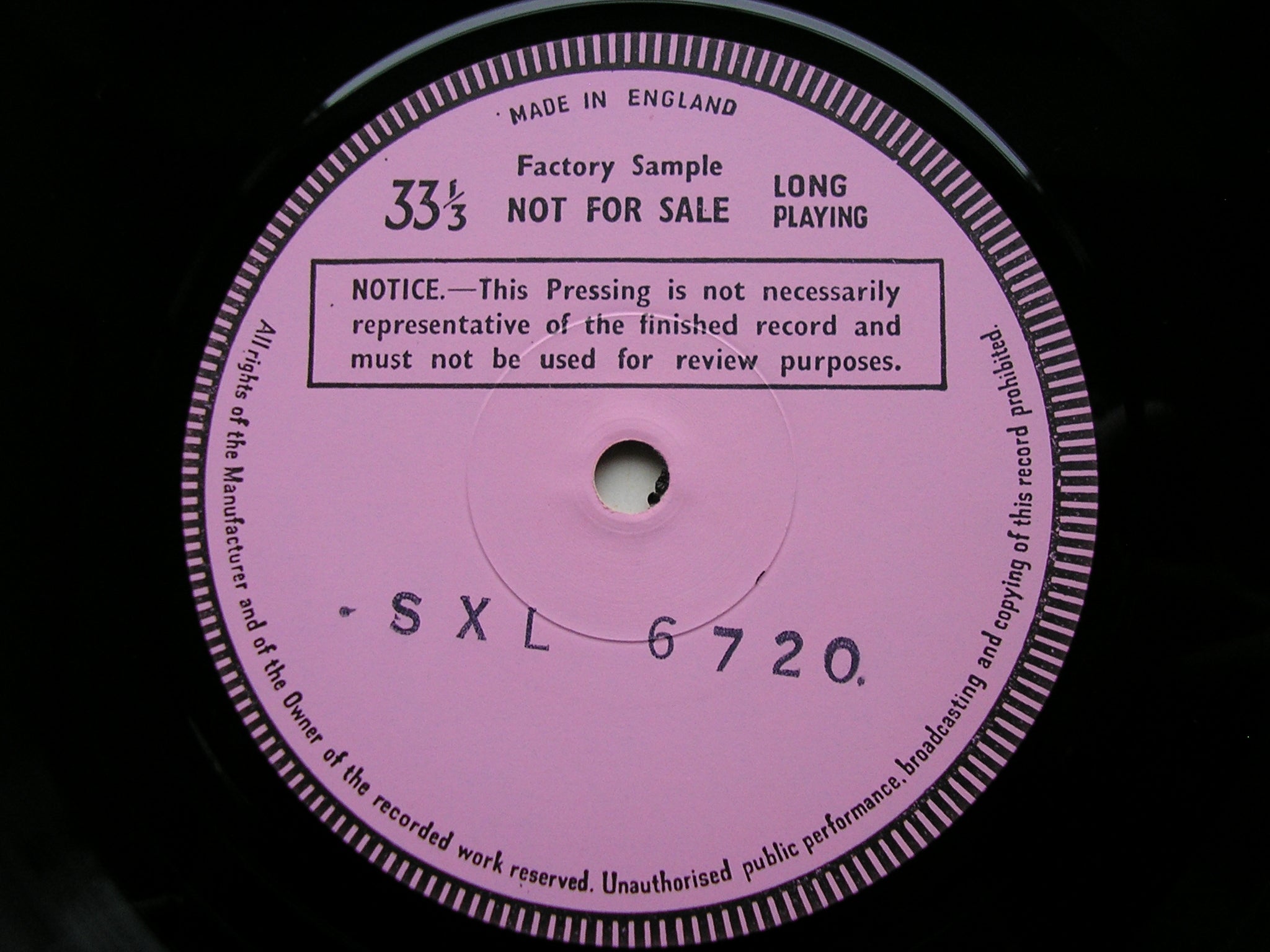 SXL 6720 RACHMANINOV: SYMPHONY No. 3 / THE ROCK WELLER /LONDON PHILHARMONIC test pressing