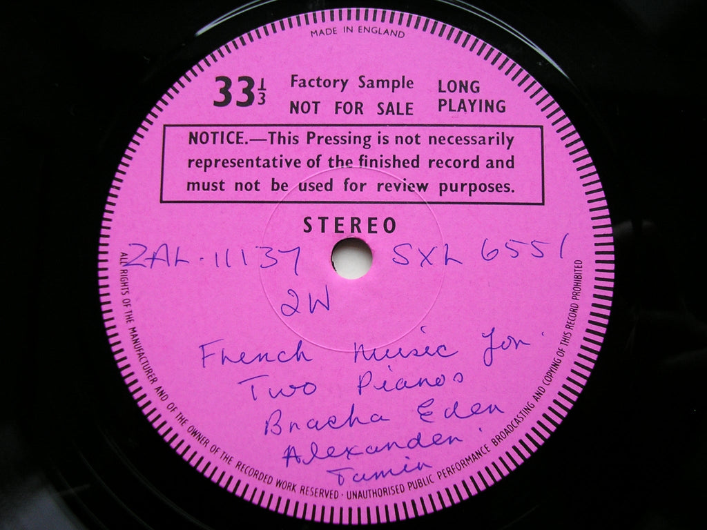 SXL 6551 FRENCH MUSIC FOR TWO PIANOS: POULENC / DEBUSSY / SATIE EDEN & TAMIR test pressing